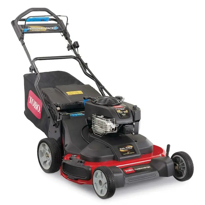 Pillowle Toro TimeMaster 30-inch gas lawn mower with personal pace self-propulsion and large cutting deck for yard care
