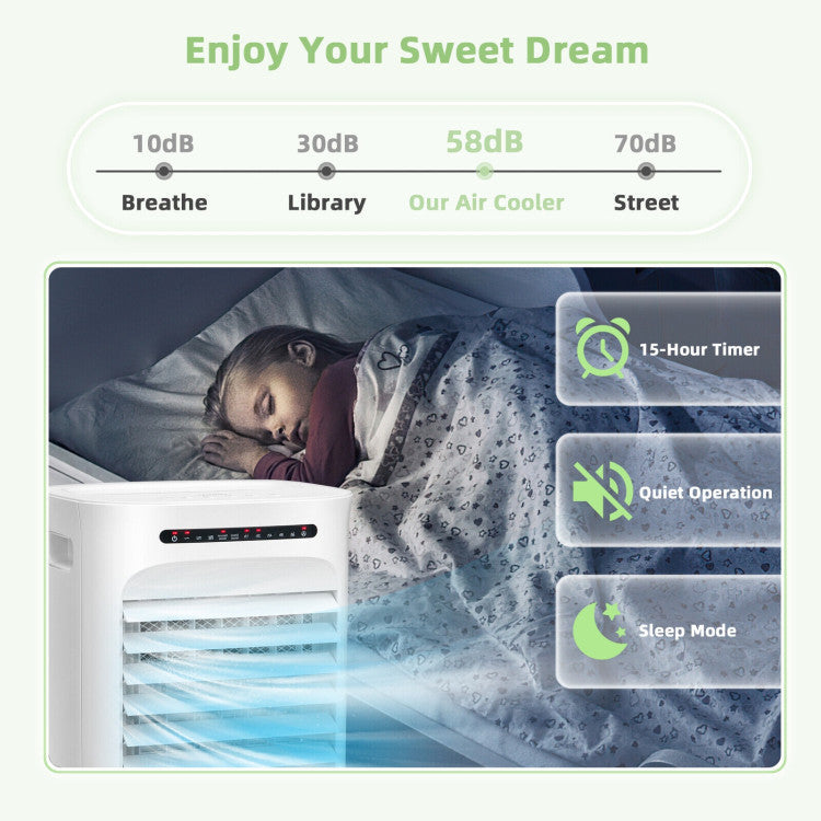 4-in-1 Portable Air Conditioner & Evaporative Air Cooler with Timer and 3 Modes