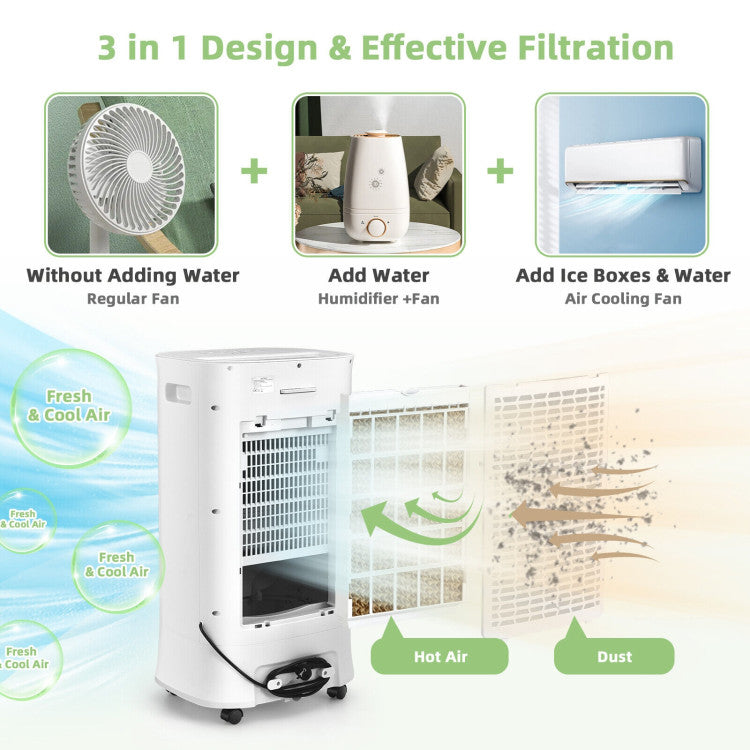 4-in-1 Portable Air Conditioner & Evaporative Air Cooler with Timer and 3 Modes