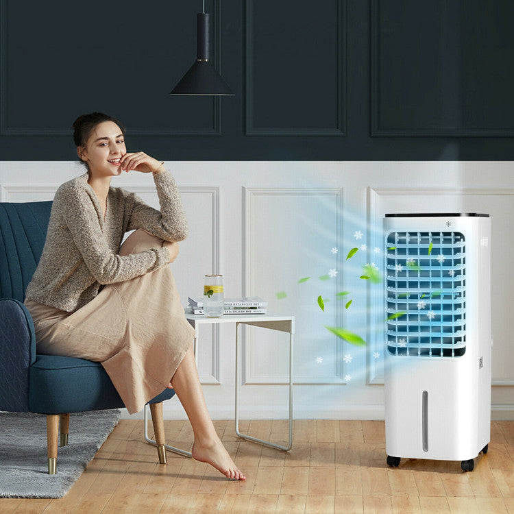 4-in-1 Portable Air Conditioner & Evaporative Air Cooler with 12L Water Tank and 4 Ice Boxes