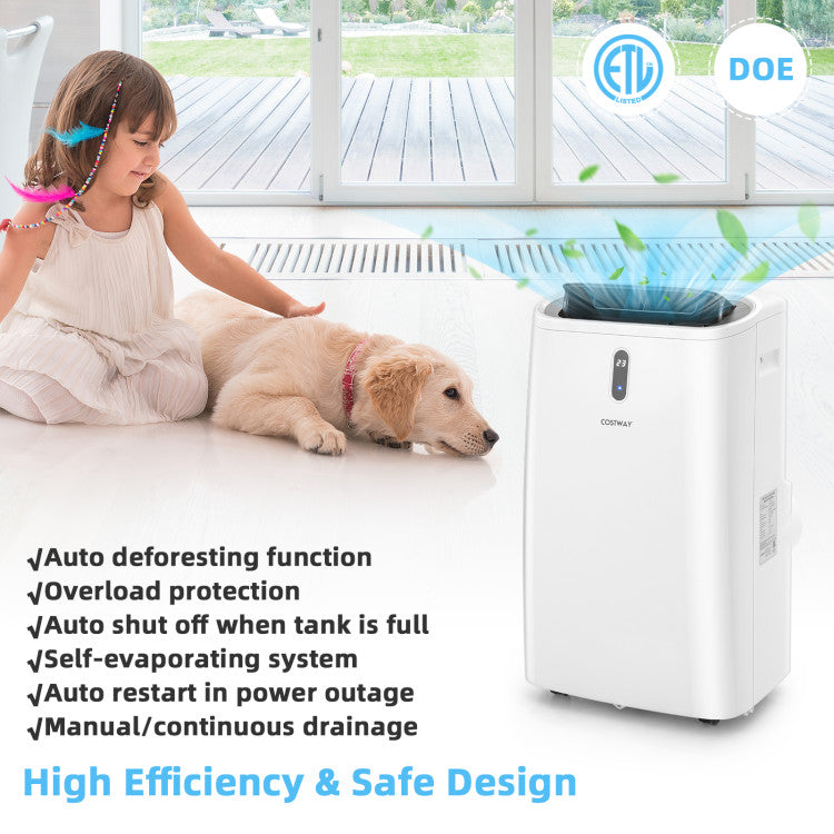 14000 BTU(Ashrae) Portable Air Conditioner with APP and WiFi Control