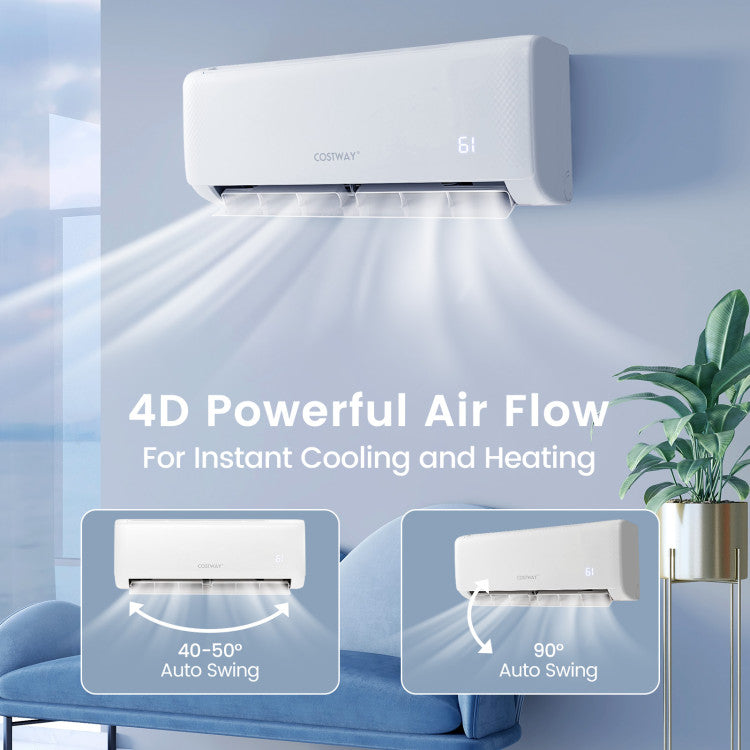 Energy Star Certified 22000 BTU 21 SEER2 Ductless Mini Split Air Conditioner and Heater 208-230V Works with Alexa