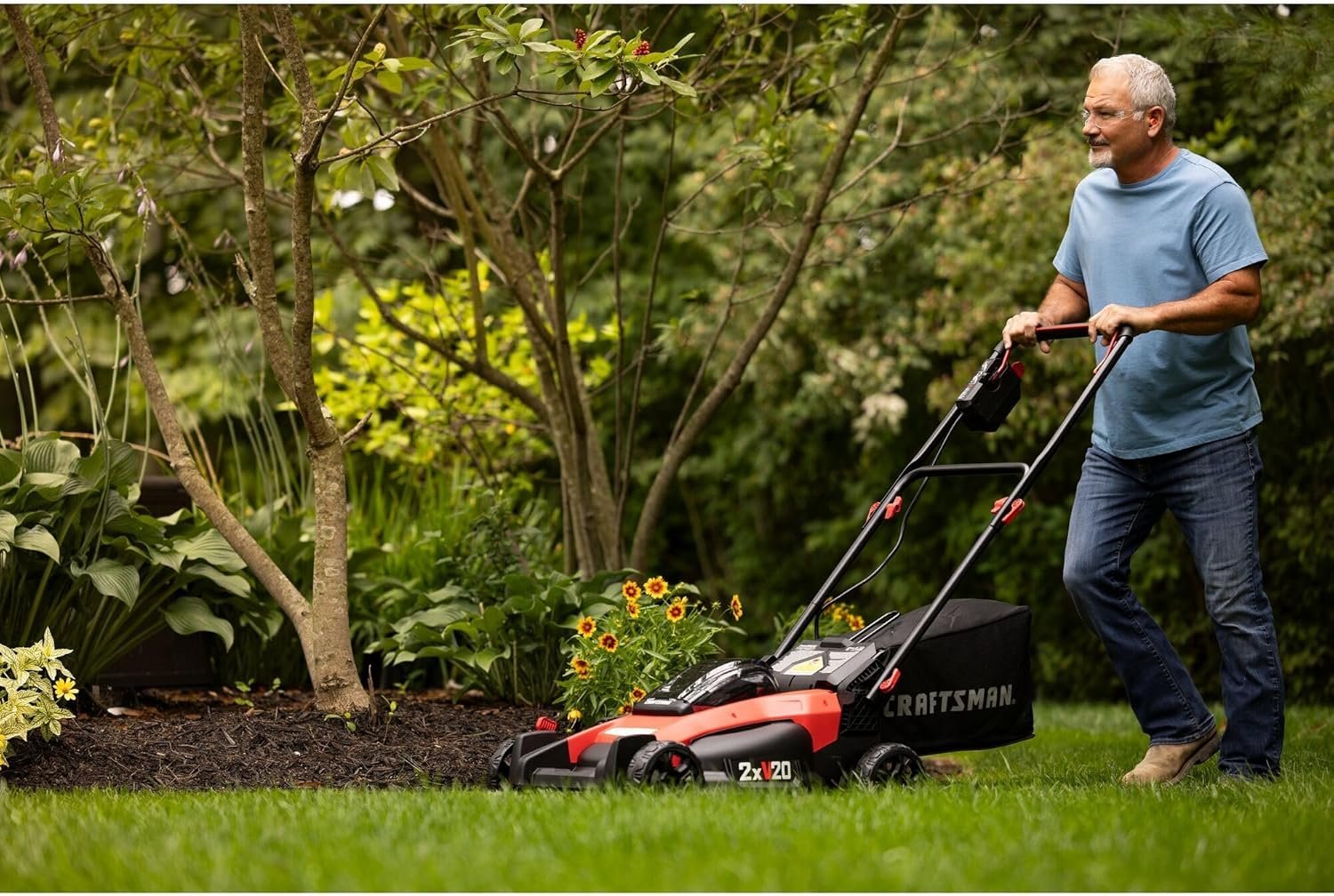 CRAFTSMAN V20 Cordless Push Lawn Mower – 20-Inch Deck
