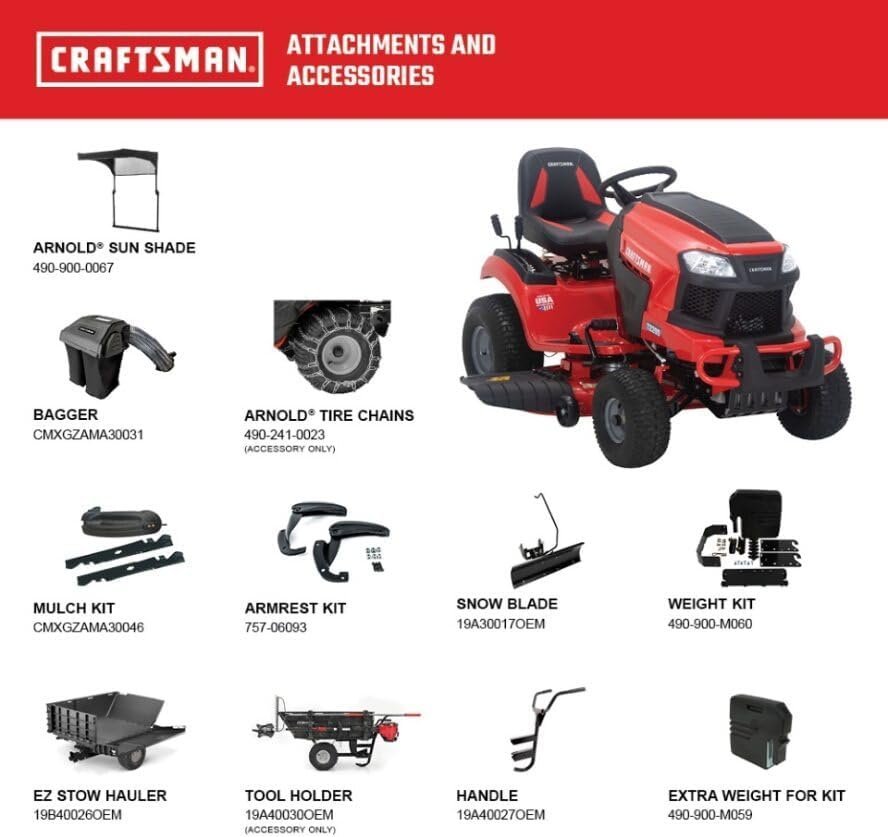 CRAFTSMAN T2200K Riding Lawn Mower – 42-Inch Deck, 20 HP 725cc Hydrostatic Engine