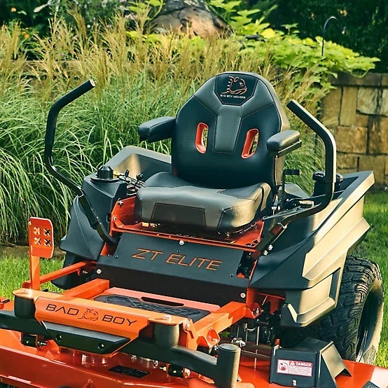 Pillowle Bad Boy ZT Elite 60-inch gas zero-turn mower with 26 HP engine, shown with cutting deck and control panel.