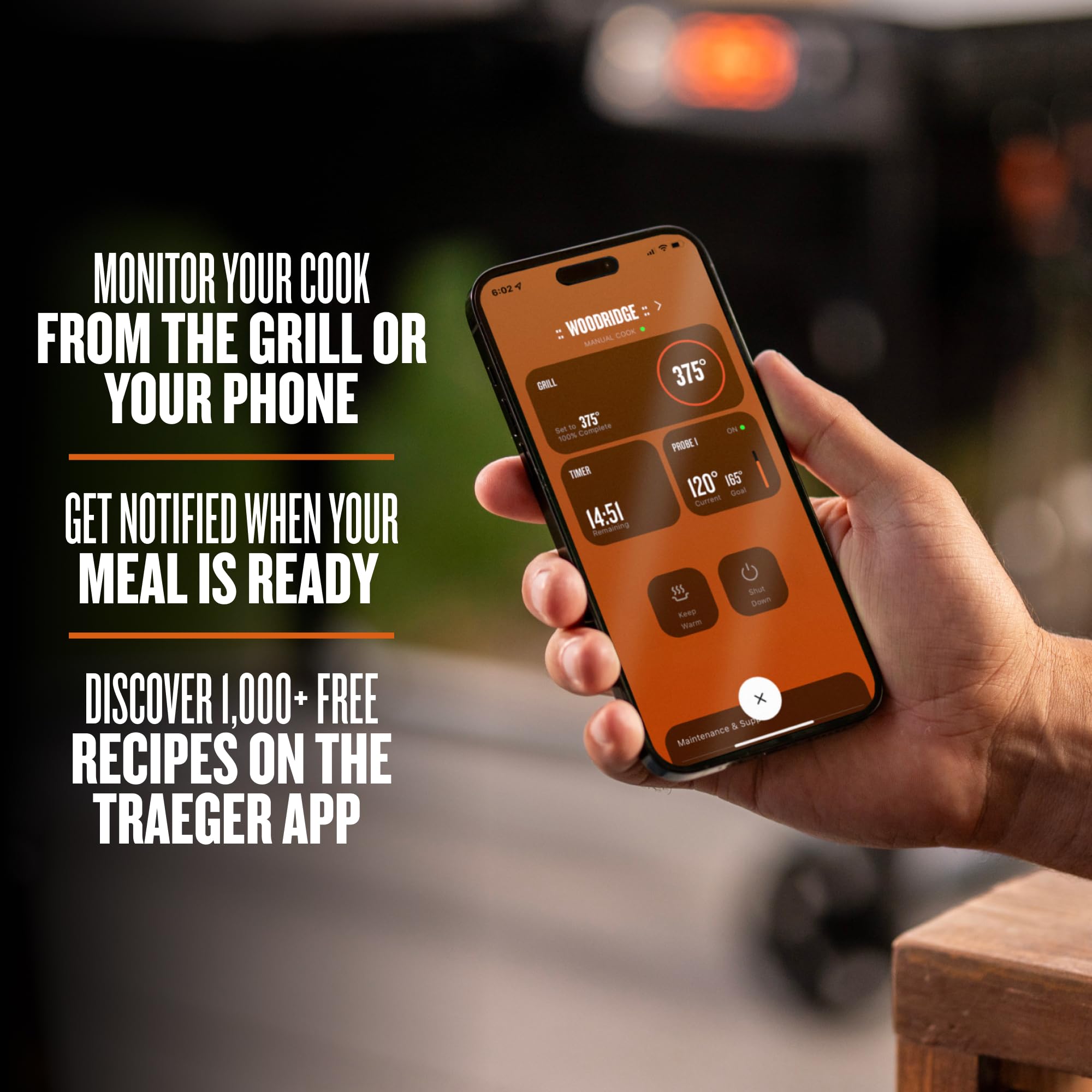 Traeger Woodridge Pro Wood Pellet Grill & Smoker, 970 Sq In, WiFi