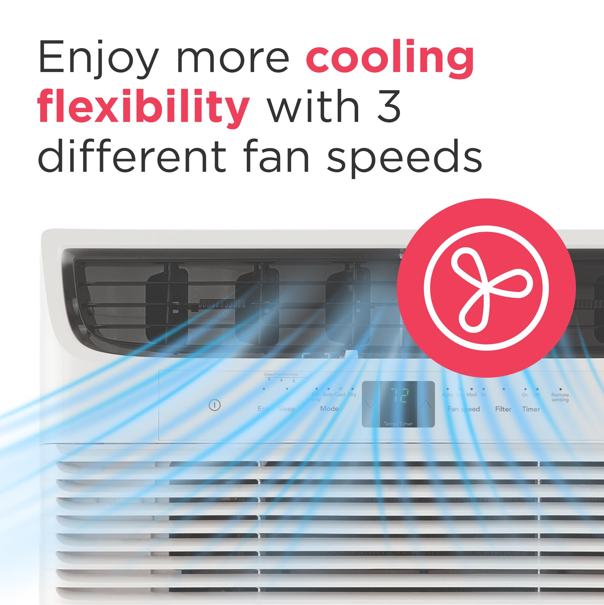 12,000 BTU Window Air Conditioner with Remote Control, Cools Up to 550 Sq. Ft., Quiet Operation, Eco Mode