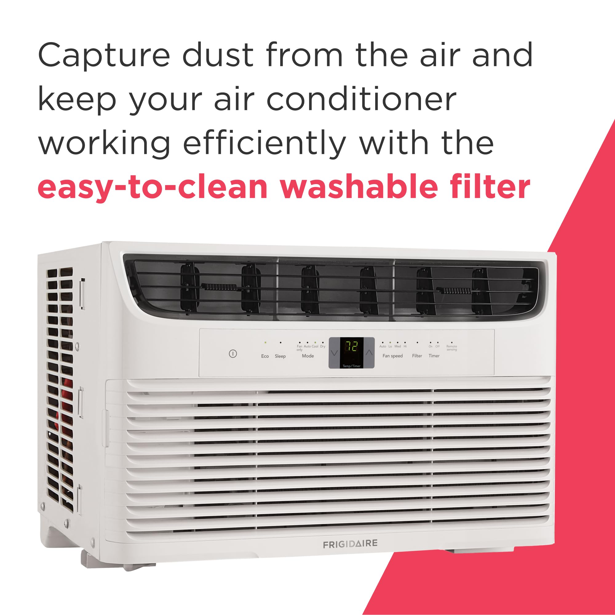 6,000 BTU Window Air Conditioner with Remote Control, Cools Up to 250 Sq. Ft., Quiet Operation, Eco Mode