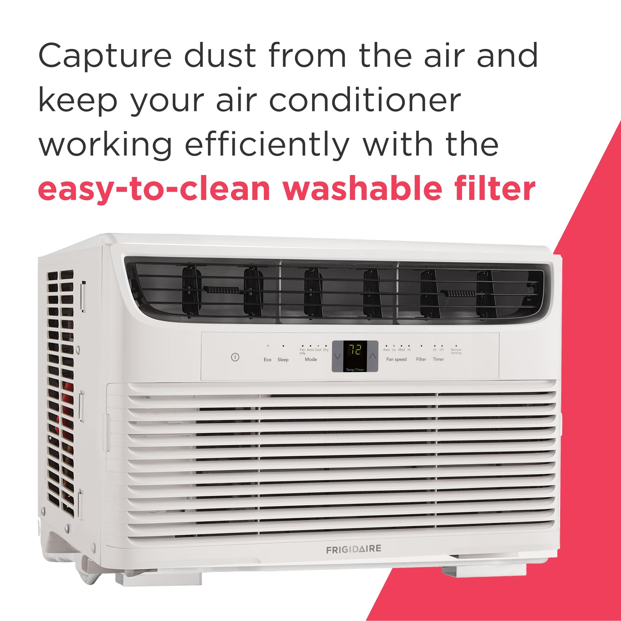 8,000 BTU Window Air Conditioner with Remote Control, Cools Up to 350 Sq. Ft., Quiet Operation, Eco Mode