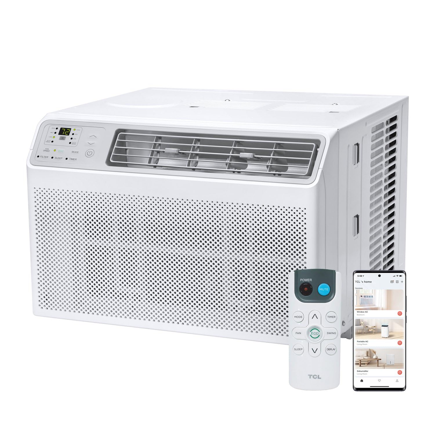 TCL 14,000 BTU Smart Window Air Conditioner, Fan, & Dehumidifier, Wi-Fi