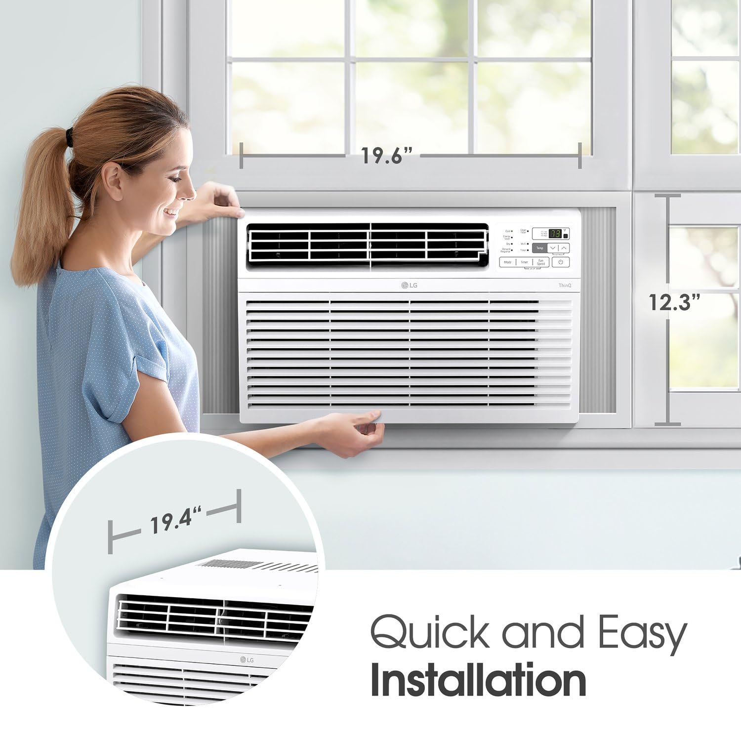 8,000 Window Air Conditioner, 115V, 350 Sq.Ft. (14' x 25' Room Size), Quiet Operation, Electronic Control with Remote