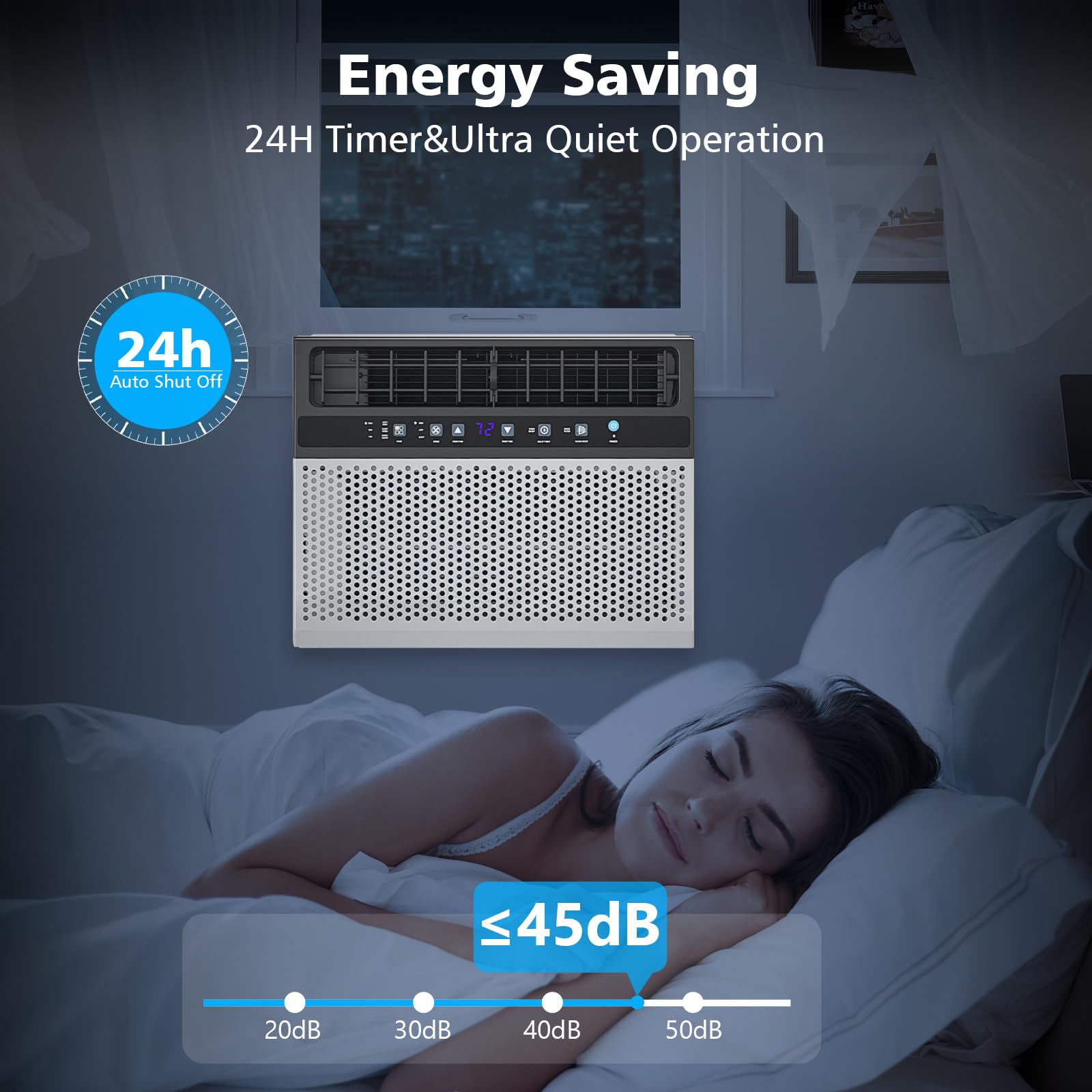 COWSAR U-Shaped 12000 BTU Window Air Conditioner, Window AC Unit Cools Up to 550 Sq.Ft, Quiet Operation for Large Bedroom