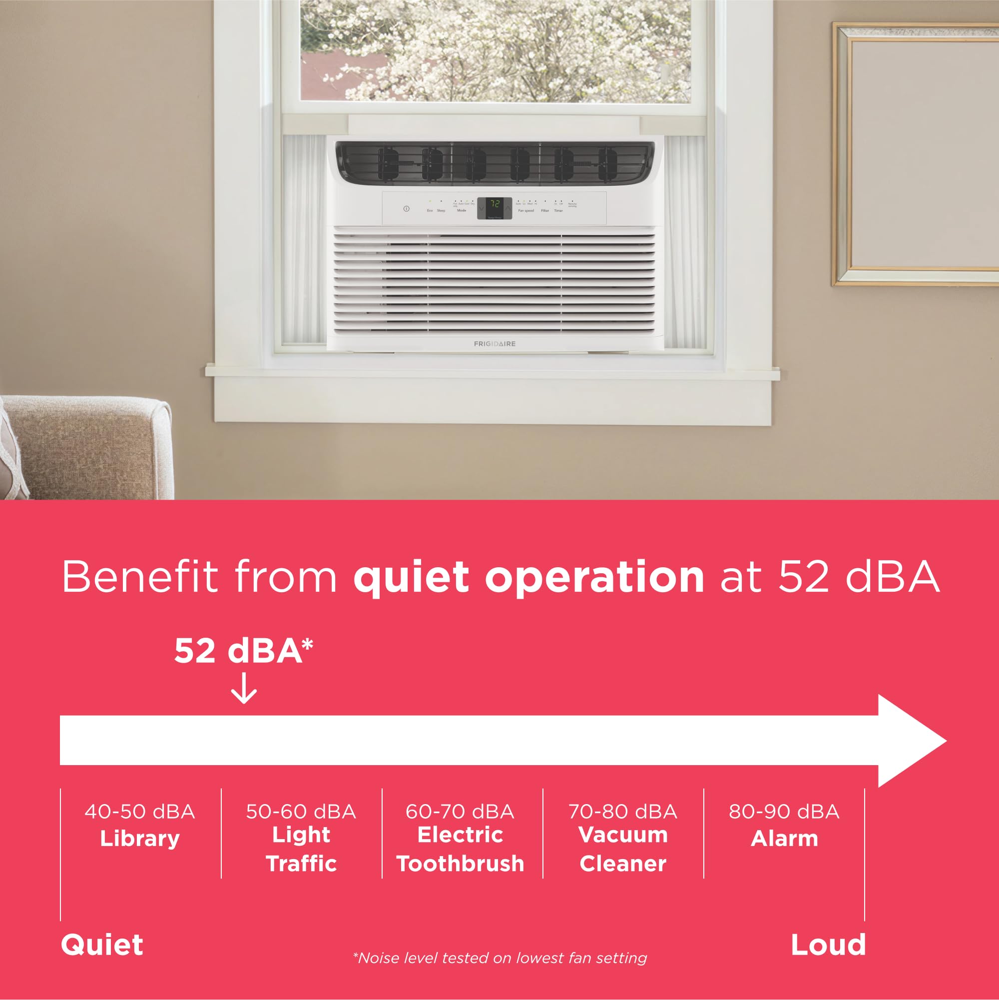 6,000 BTU Window Air Conditioner with Remote Control, Cools Up to 250 Sq. Ft., Quiet Operation, Eco Mode