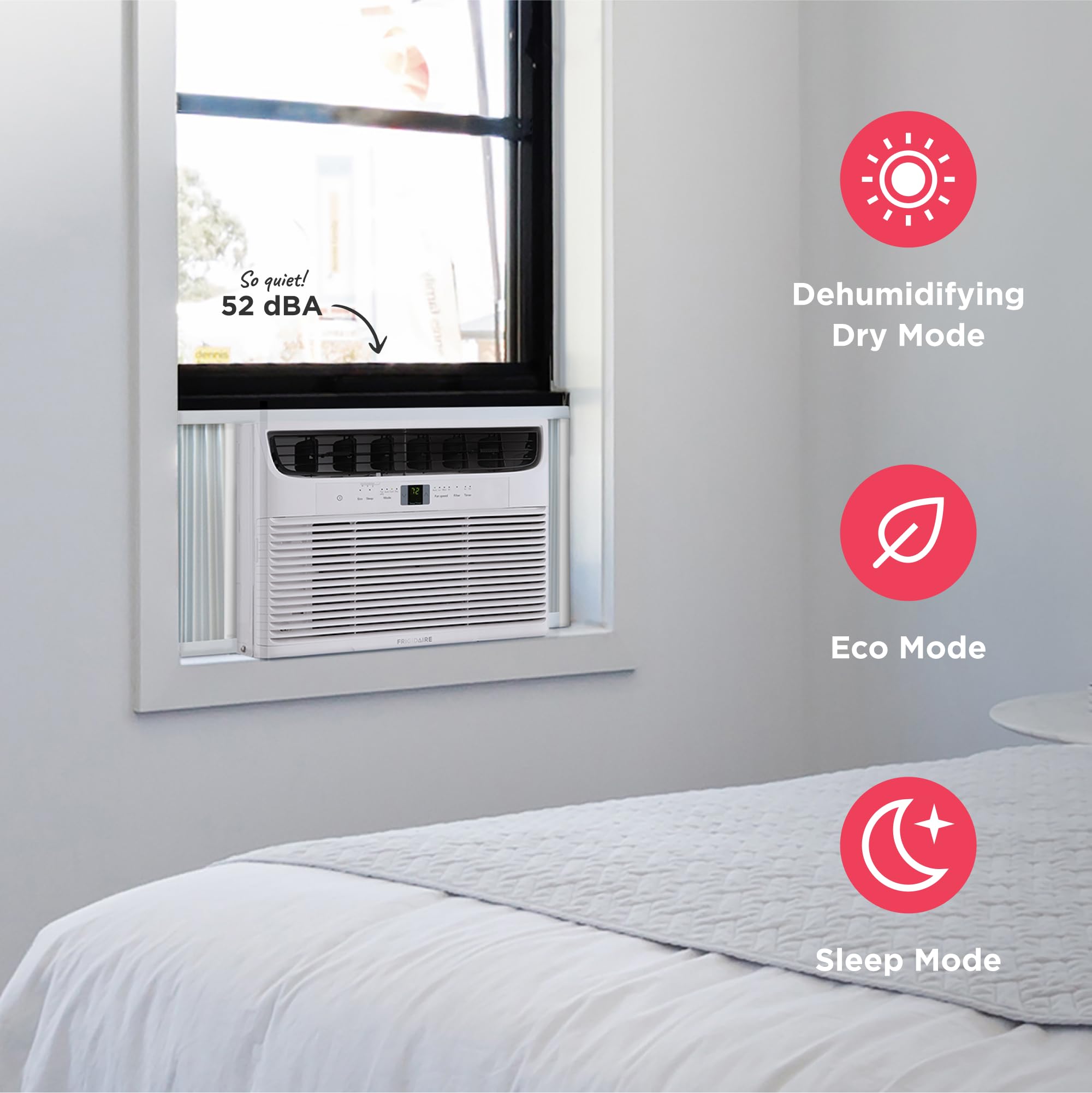 6,000 BTU Window Air Conditioner with Remote Control, Cools Up to 250 Sq. Ft., Quiet Operation, Eco Mode