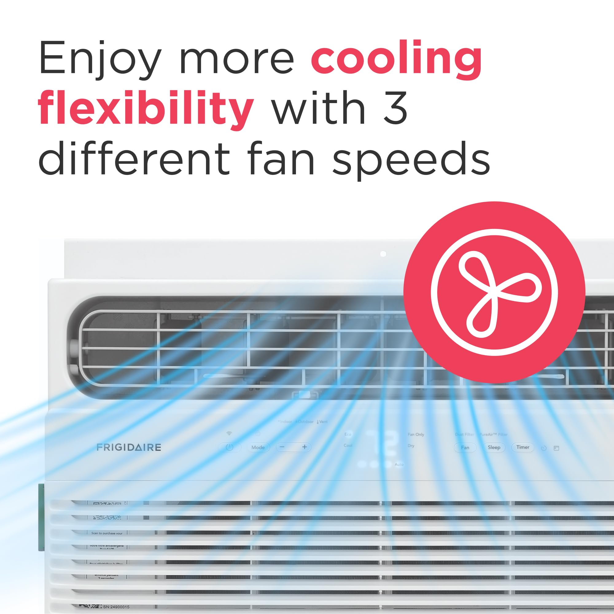 10,000 BTU Smart Window Air Conditioner with Wi-Fi, Cools Up to 450 Sq. Ft., Remote Control, Quiet Operation