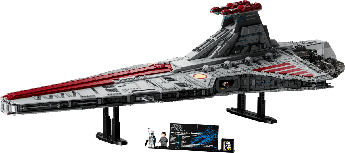 LEGO Star Wars 75367 Venator-Class Republic Attack Cruiser decorative vase by Pillowle, featuring detailed spaceship design.