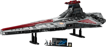 LEGO Star Wars 75367 Venator-Class Republic Attack Cruiser decorative vase by Pillowle, featuring detailed spaceship design.