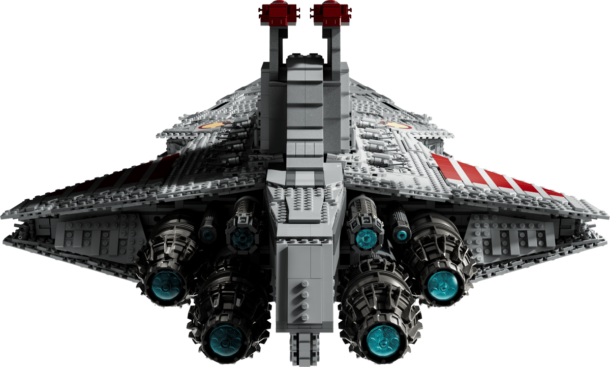 LEGO Star Wars 75367 Venator-Class Republic Attack Cruiser decorative vase by Pillowle, detailed model with ship features and design.