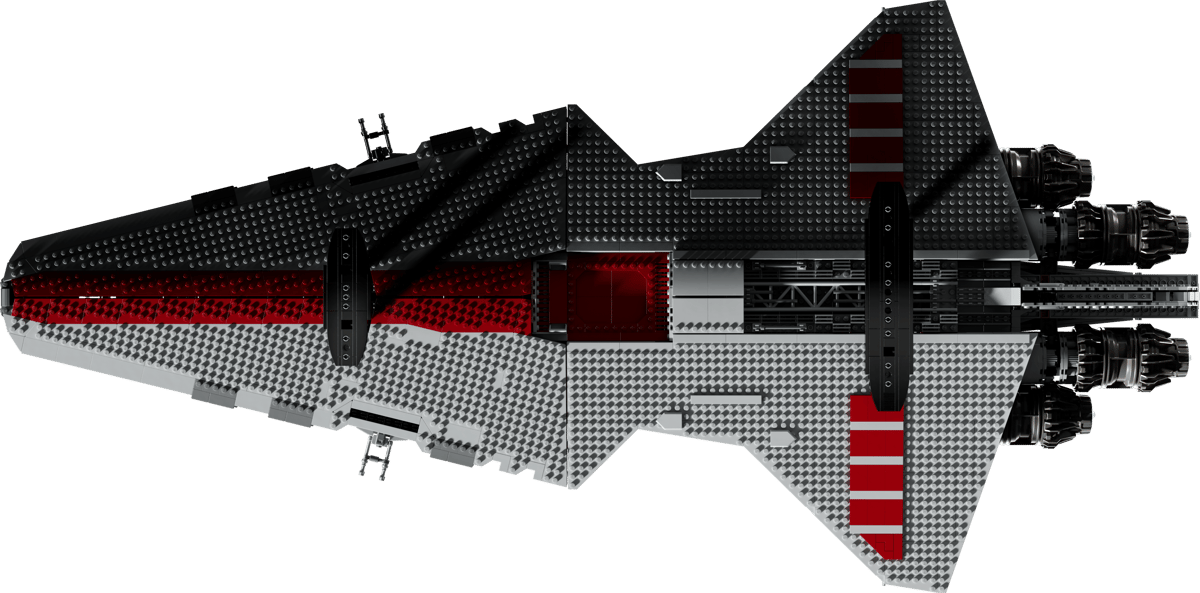 LEGO Star Wars Venator-Class Republic Attack Cruiser decorative vase by Pillowle, detailed model with ship features and vibrant colors.
