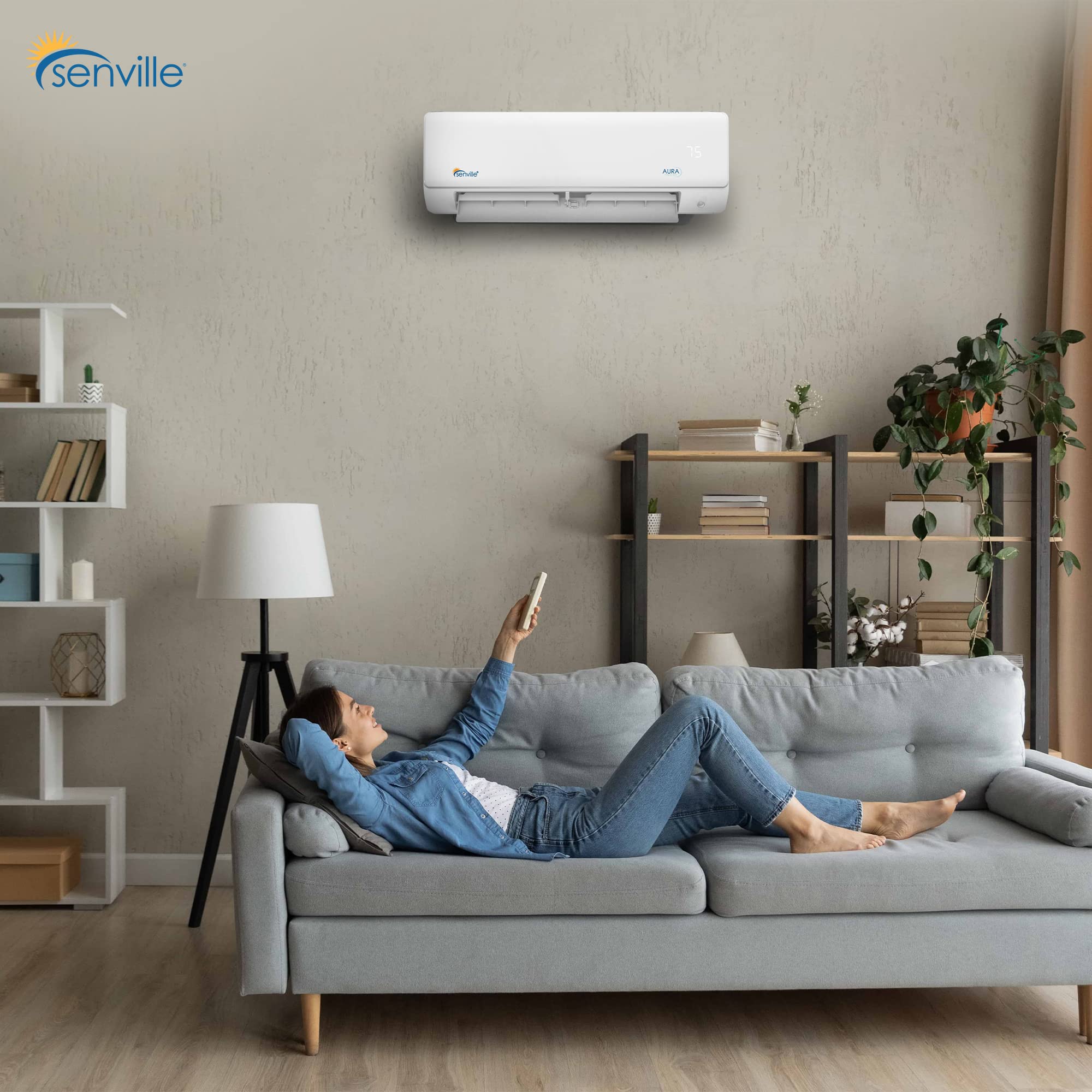 AURA Mini Split Air Conditioner, Heat Pump, White, 24000 BTU