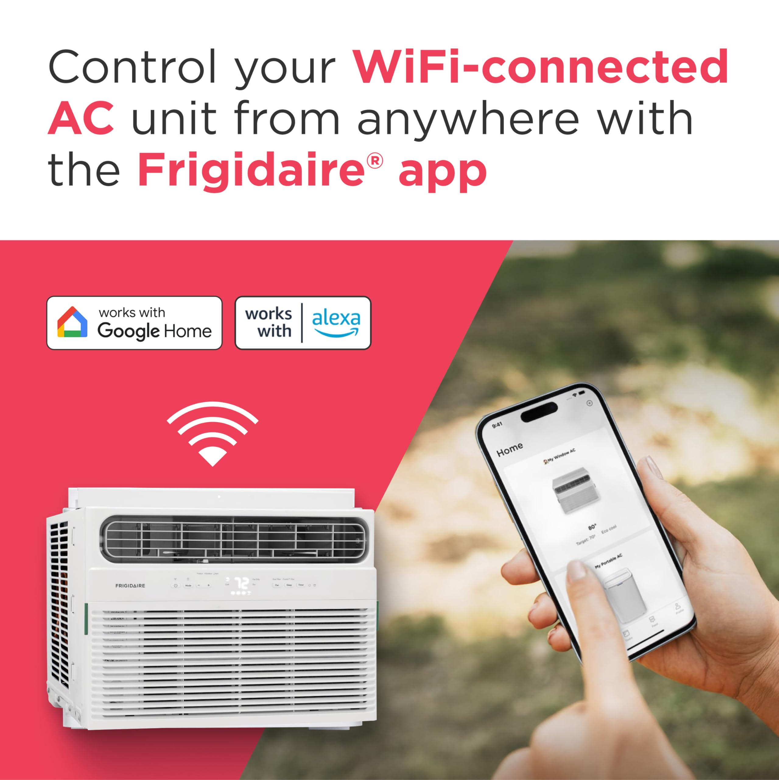 8,000 BTU Smart Window Air Conditioner with Wi-Fi, Cools Up to 350 Sq. Ft., Remote Control, Quiet Operation