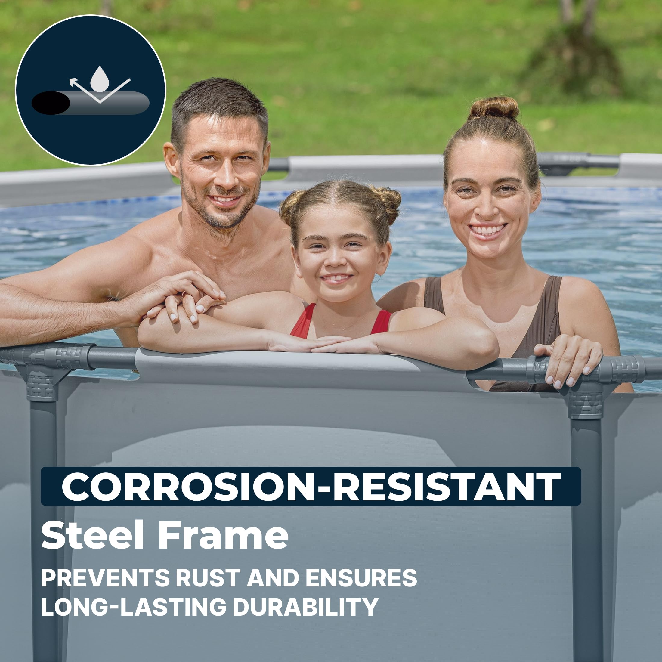 Steel Pro MAX 20 Foot x 52 Inch Round Above Ground Swimming Pool Set Outdoor Metal Frame Family Pool with Filter Pump
