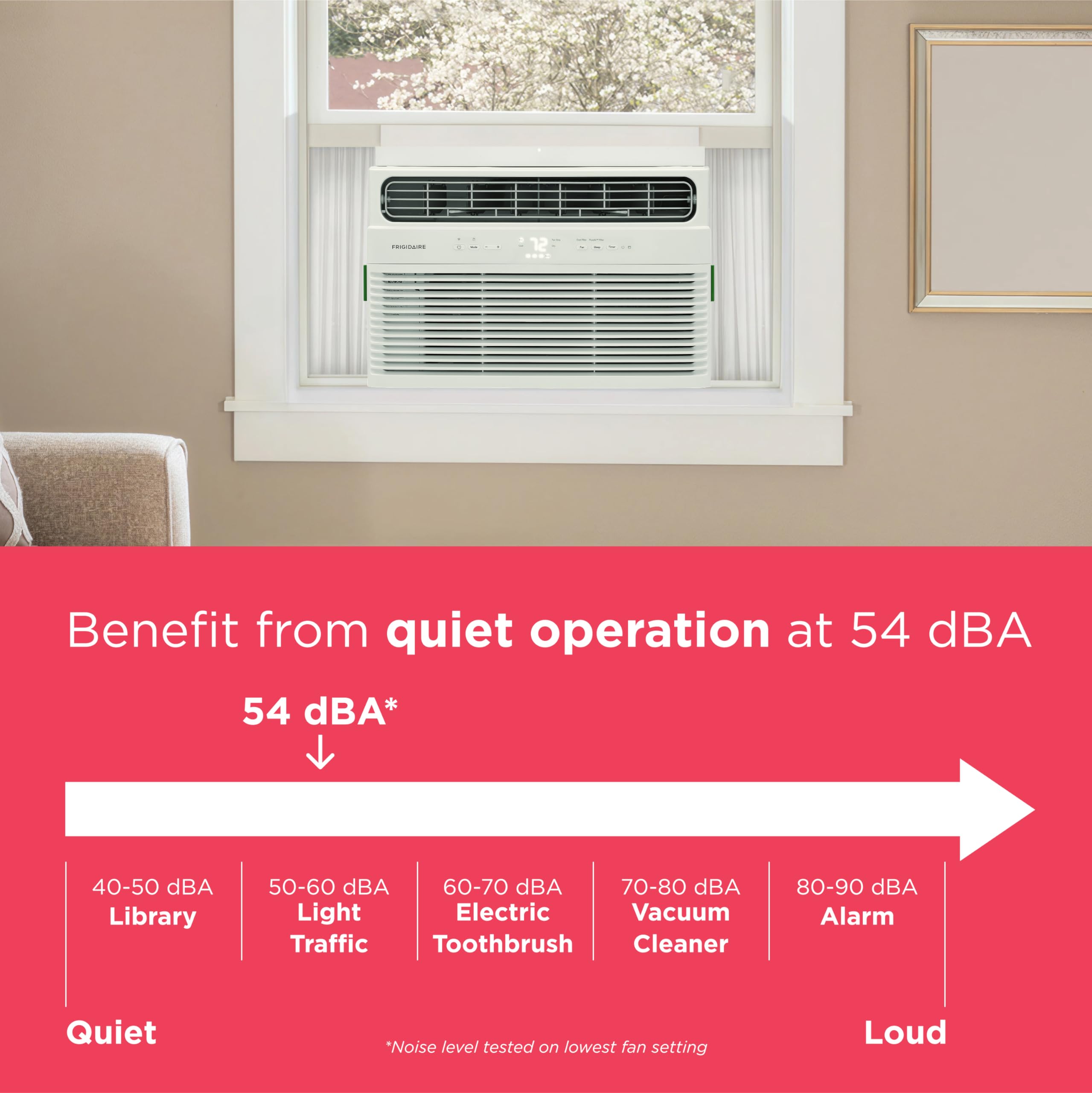 8,000 BTU Smart Window Air Conditioner with Wi-Fi, Cools Up to 350 Sq. Ft., Remote Control, Quiet Operation