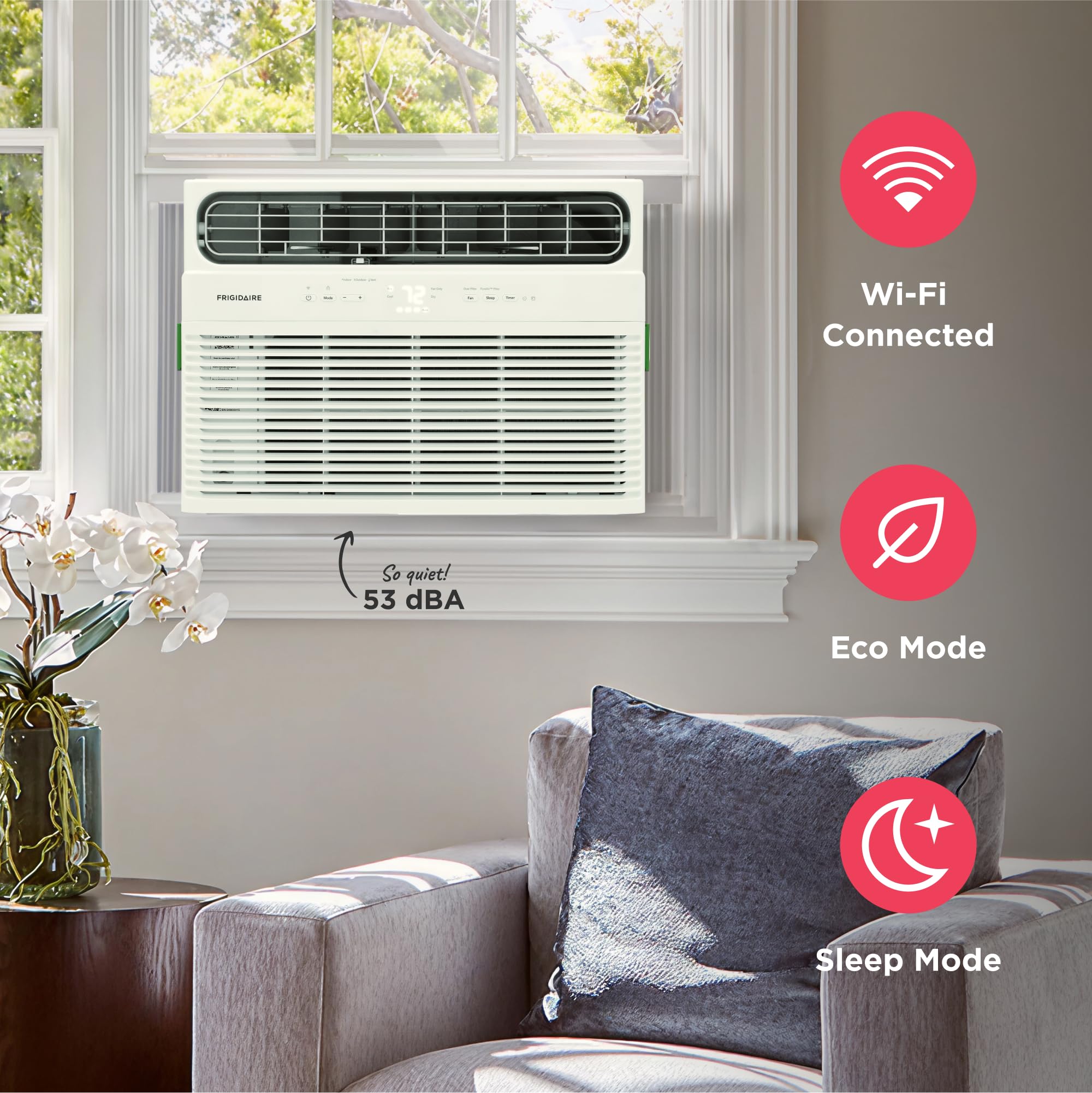 10,000 BTU Smart Window Air Conditioner with Wi-Fi, Cools Up to 450 Sq. Ft., Remote Control, Quiet Operation