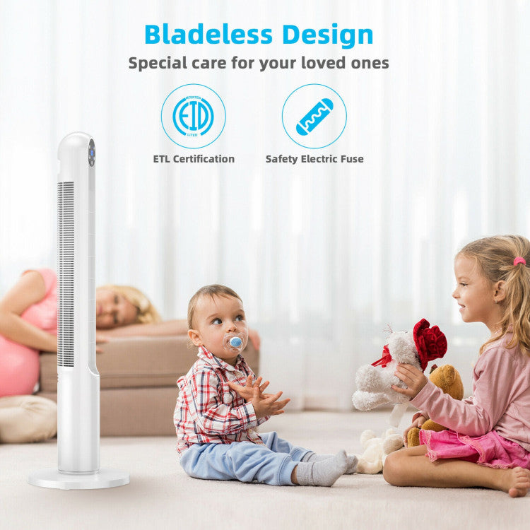 42 Inch 80 Degree Tower Fan with Smart Display Panel and Remote Control