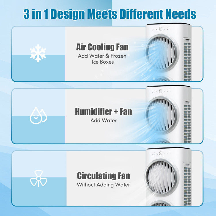 3-in-1 Evaporative Air Cooler with 9H Timer Remote