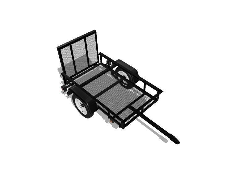 Steel mesh utility trailer by Pillowle, 4-ft by 7-ft carry-on trailer for hauling and transport.