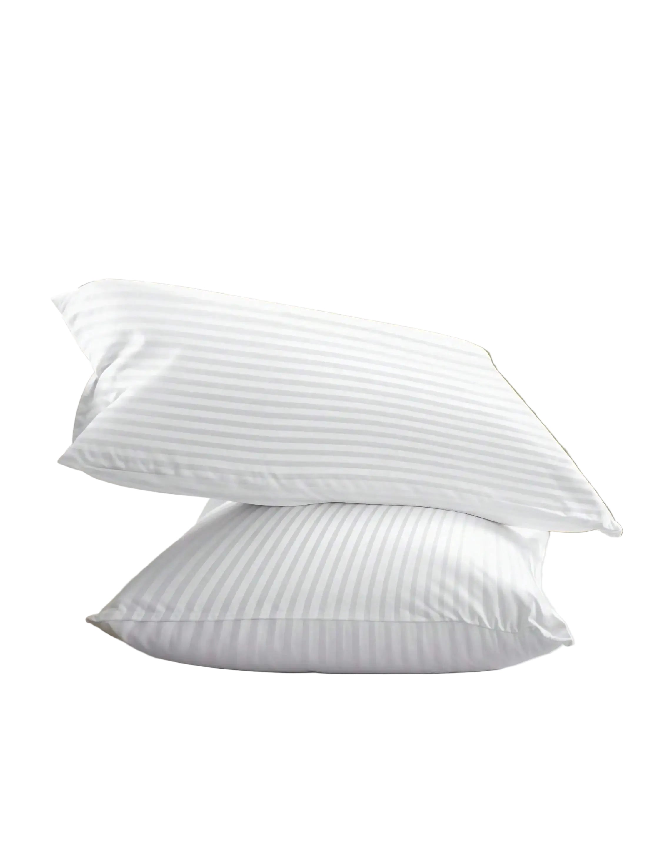 Hotel Stripe Bed Pillows Set of 2 — Soft Down Alternative Sleep Suppor