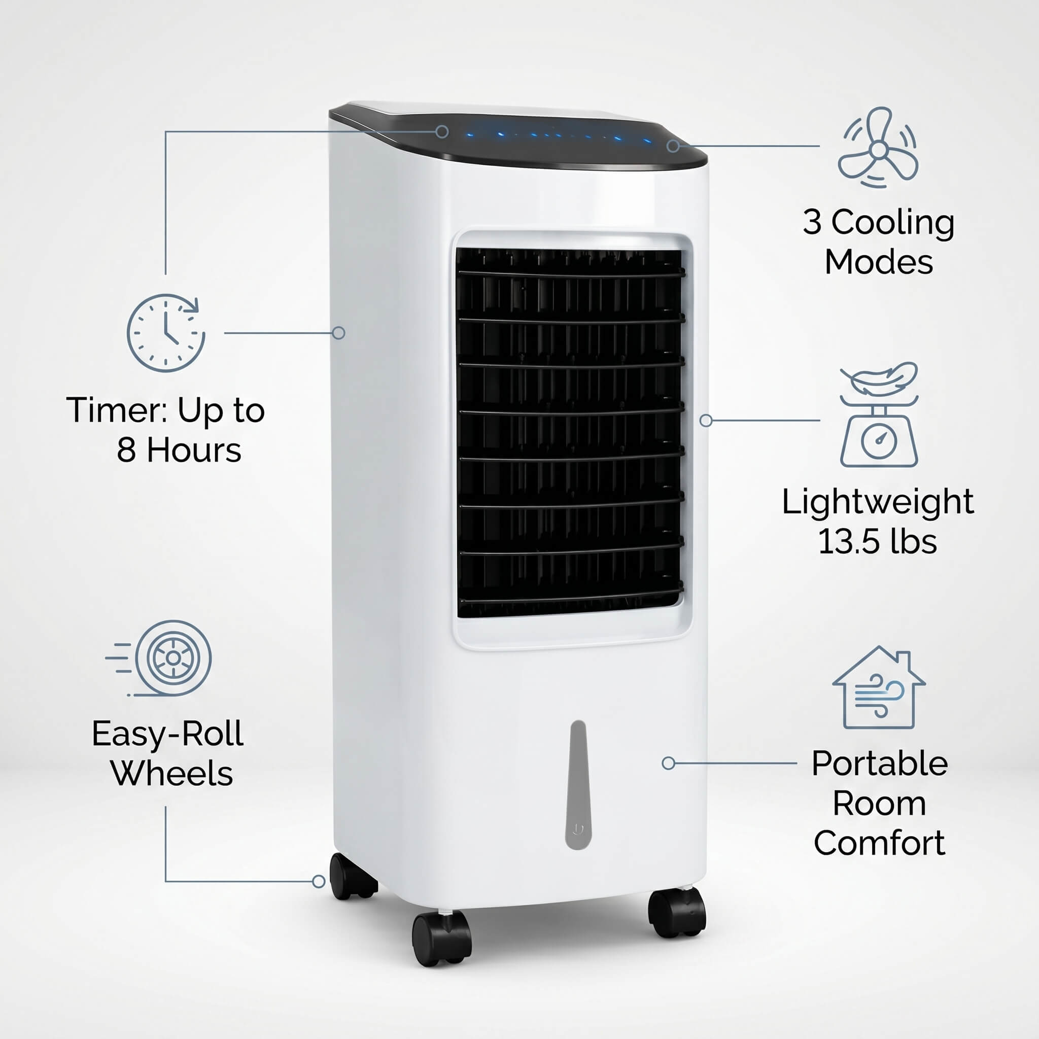 Portable Air Conditioner Stand Up Room Cooler Indoor AC Unit ( Windowless ) for Bedroom, Home & Office