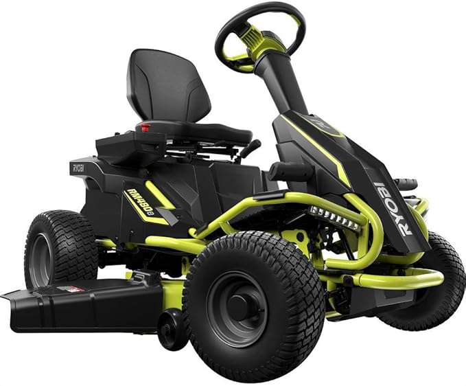 Ryobi Electric Riding Lawn Mower – 38-Inch Deck, Rear Engine