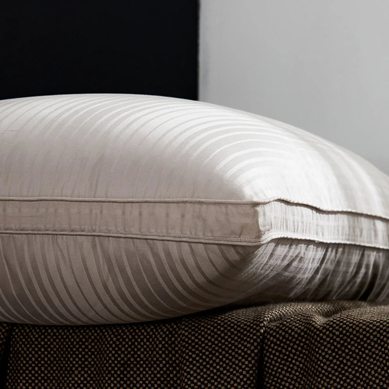 100% Goose Down Pillow with Cotton Cover — Hotel Soft Neck Support
