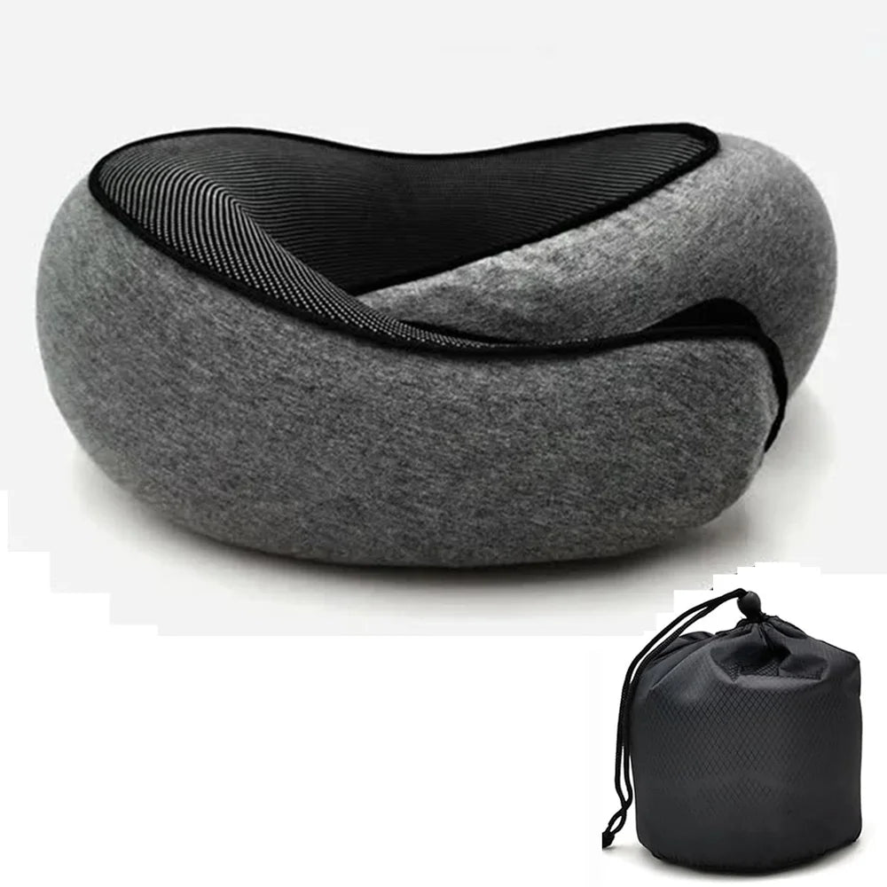 Memory Foam U‑Shaped Travel Neck Pillow with Soft Support