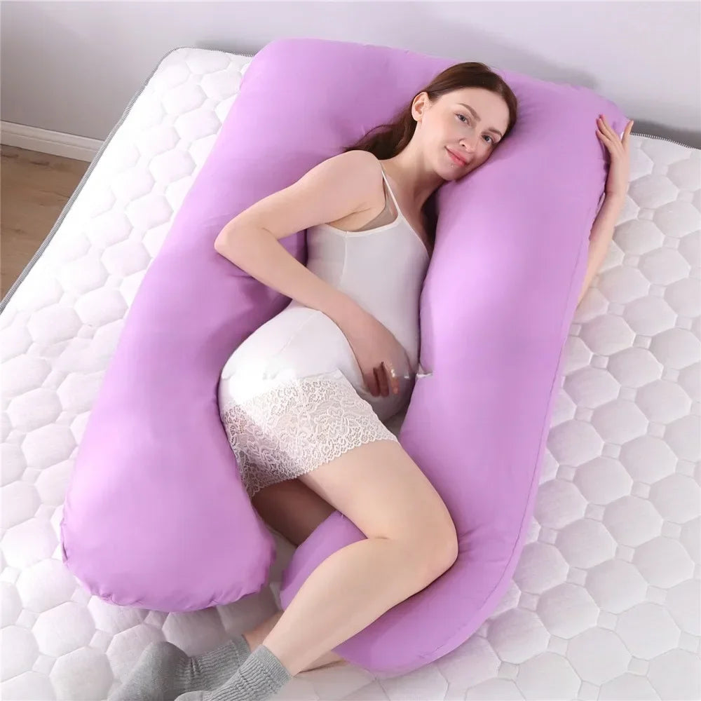 U-Shape Maternity Pillow Cover Cotton — Soft Side Sleeper Pillowcase