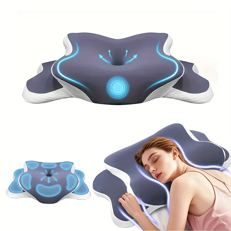 Breathable Cooling Memory Foam Neck Pillow for Travel & Sleep