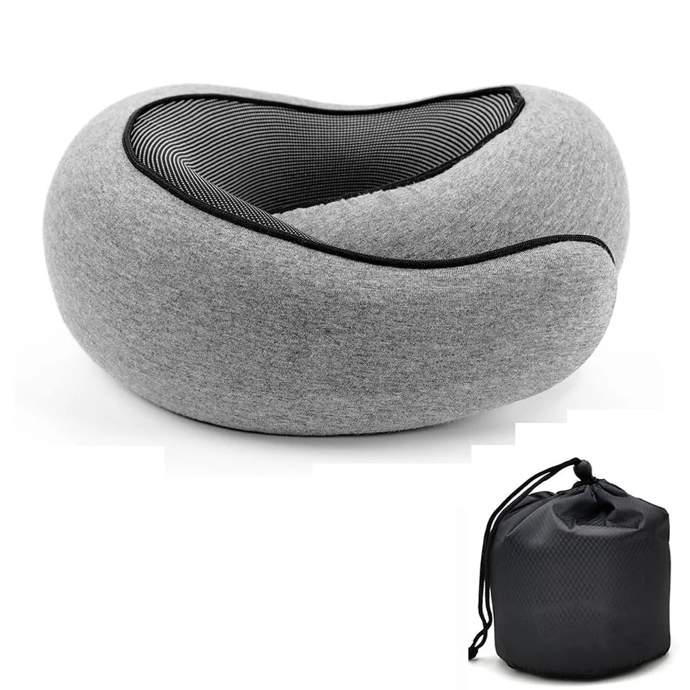 Memory Foam U‑Shaped Travel Neck Pillow with Soft Support