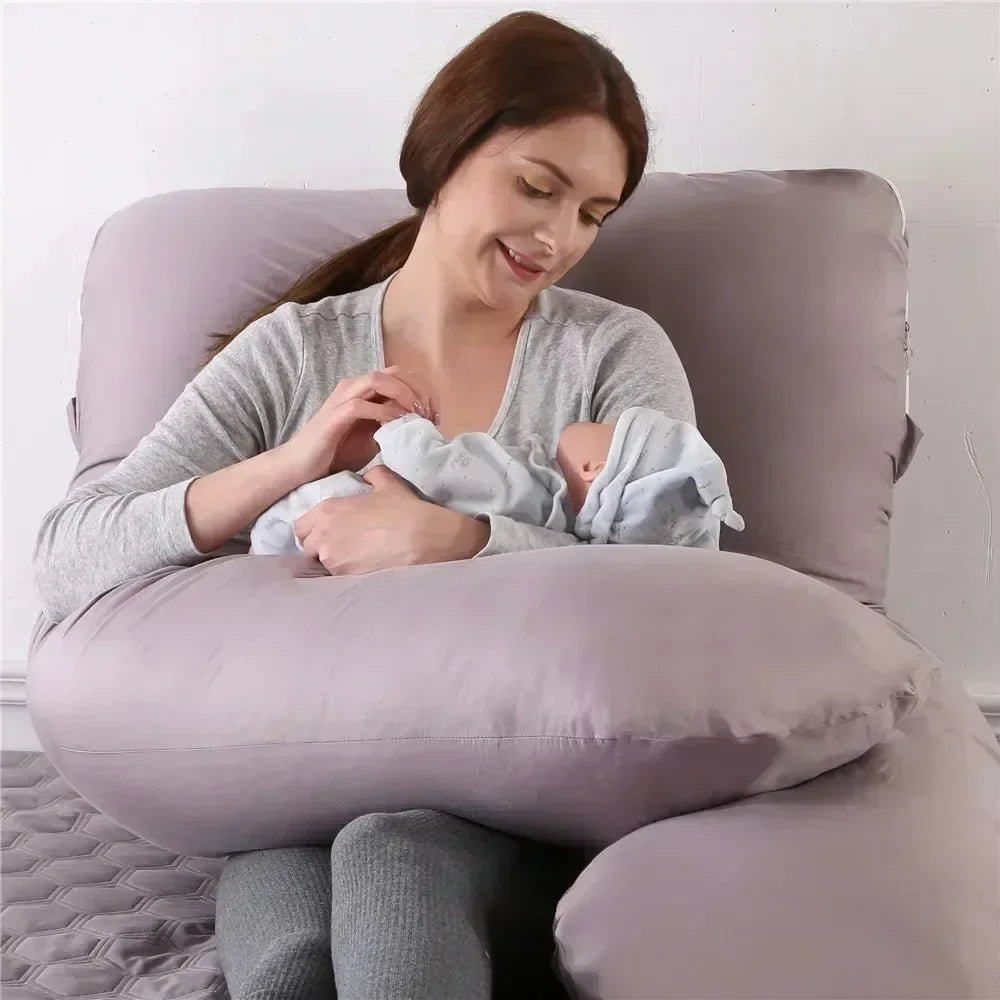 U-Shape Maternity Pillow Cover Cotton — Soft Side Sleeper Pillowcase