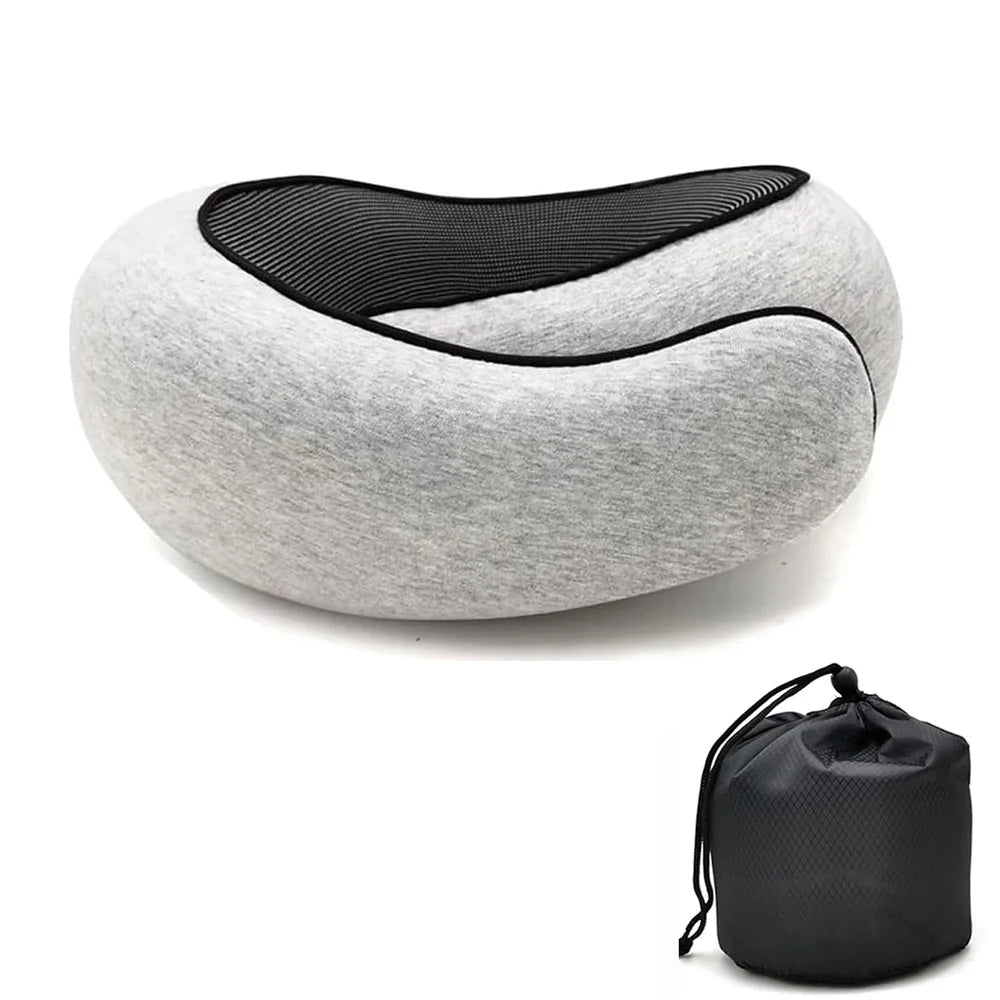 Memory Foam U‑Shaped Travel Neck Pillow with Soft Support