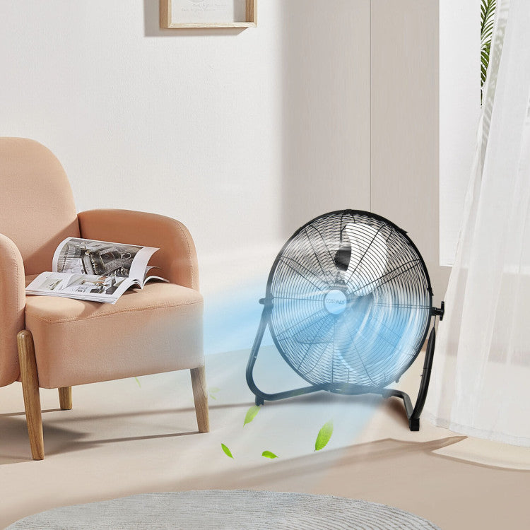 20 Inch High-Velocity Floor Fan with 3 Wind Speeds